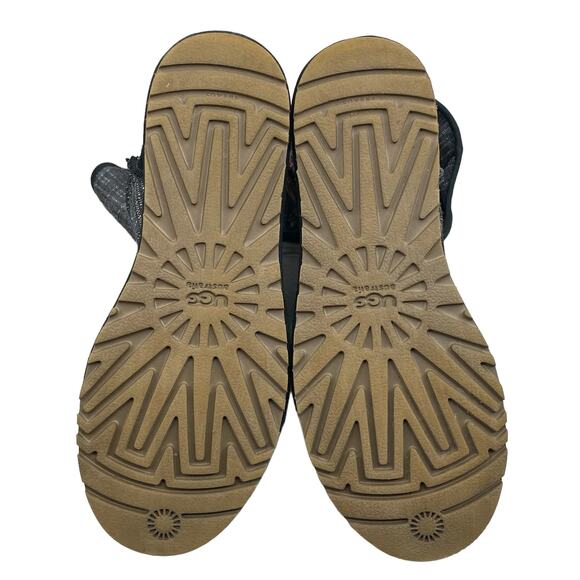 UGG Women’s Lo Pro Button Down Flannel Grey Denim Boot Size US 6 - Picture 9 of 10